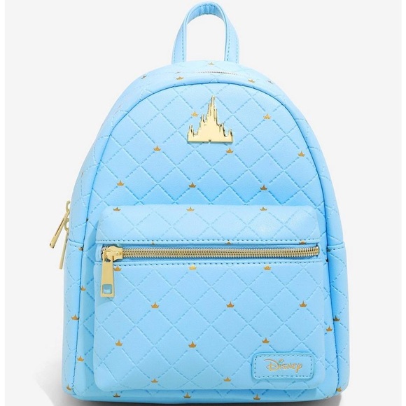 Loungefly Handbags - NWT Disney Castle Blue Mini Backpack. Comes from smoke free home.